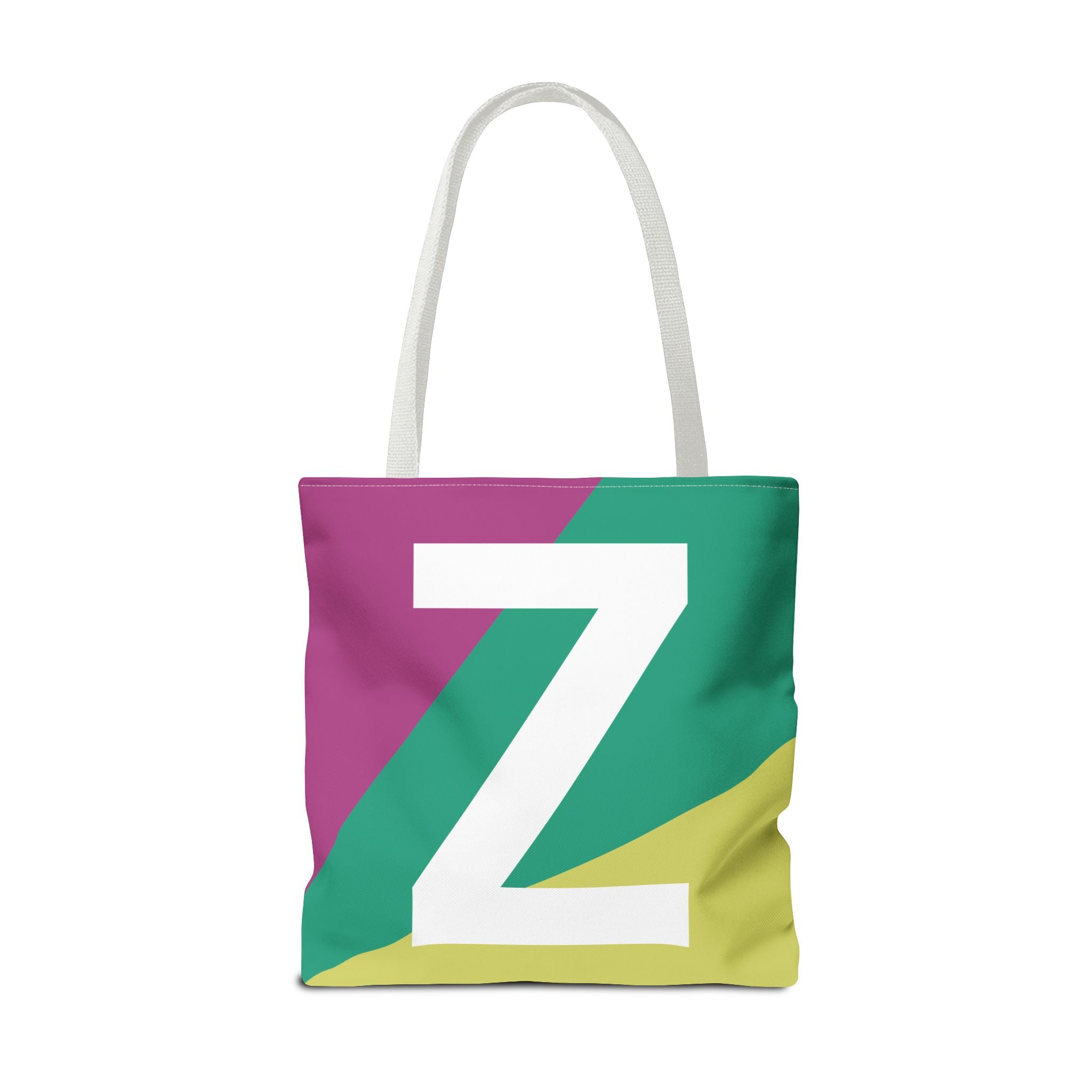 Monogram 'Z' Colorblock Tote Bag — Personalized Initial Z Shoulder Tote
