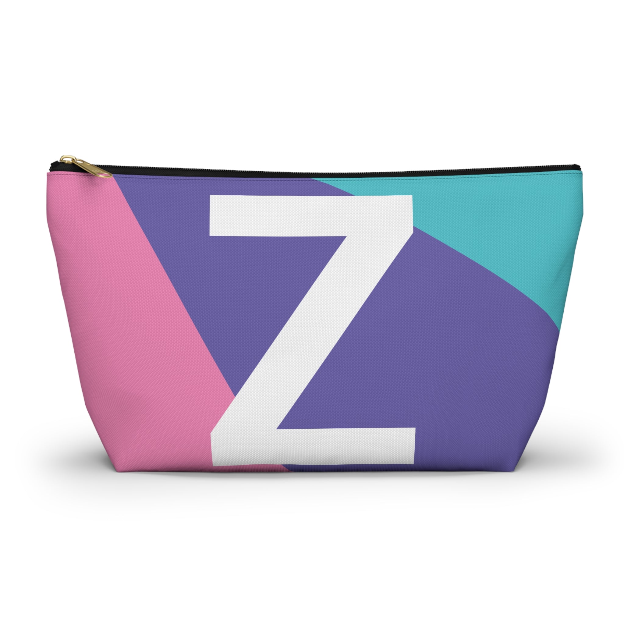 Initials Colorblock Accessory Pouch — Monogram Z T-Bottom Cosmetic Bag