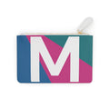 Initial M Mini Clutch — Colorblock Monogram Wristlet Wallet