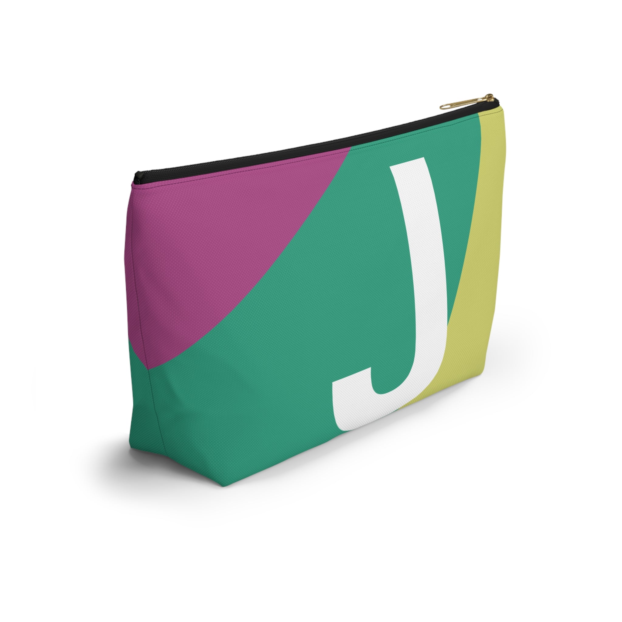 Initials Colorblock Accessory Pouch — Monogram J T-Bottom Cosmetic Bag