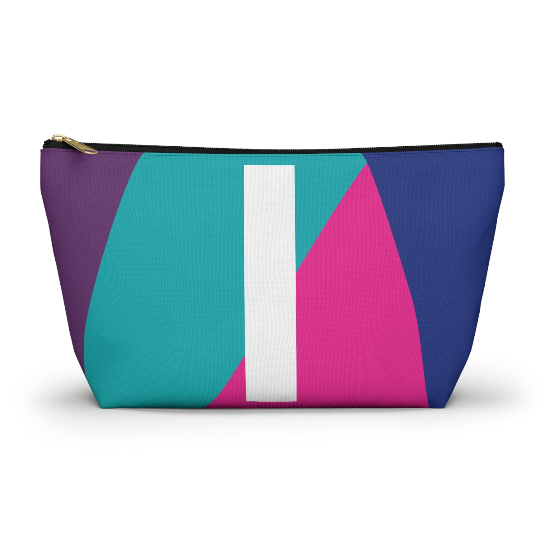 Initials Colorblock Accessory Pouch — Monogram I T-Bottom Cosmetic Bag