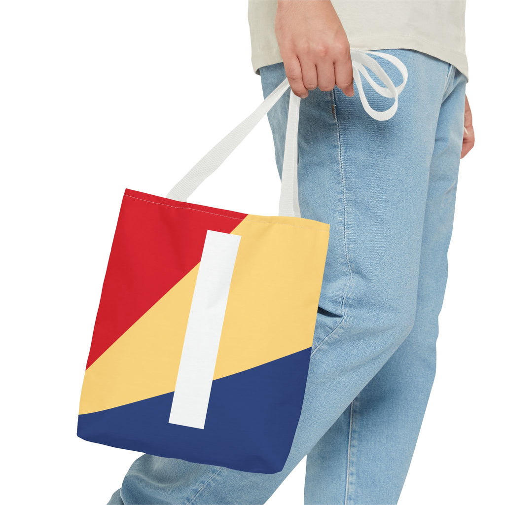Monogram 'I' Colorblock Tote Bag — Personalized Initial I Shoulder Tote