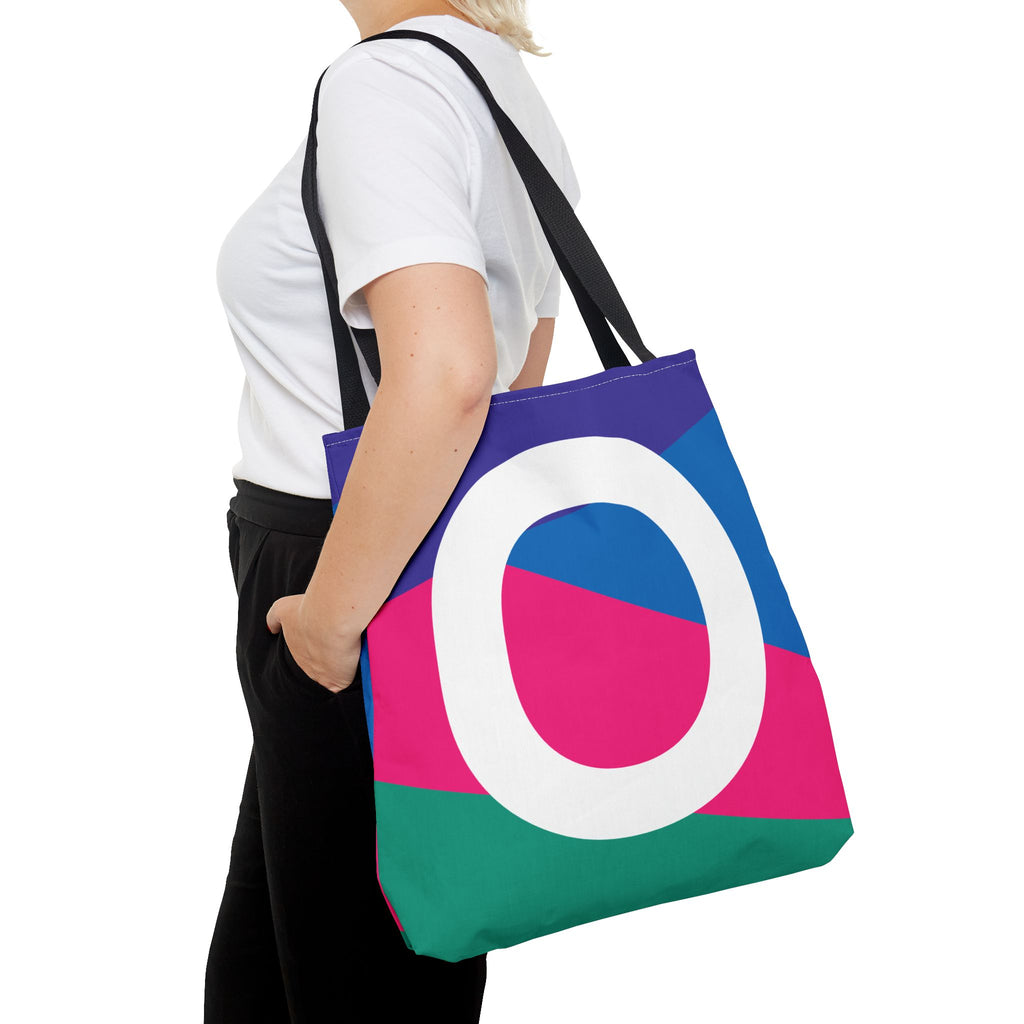 Monogram 'O' Colorblock Tote Bag — Personalized Initial O Shoulder Tote