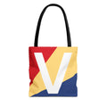 Monogram 'V' Colorblock Tote Bag — Personalized Initial V Shoulder Tote