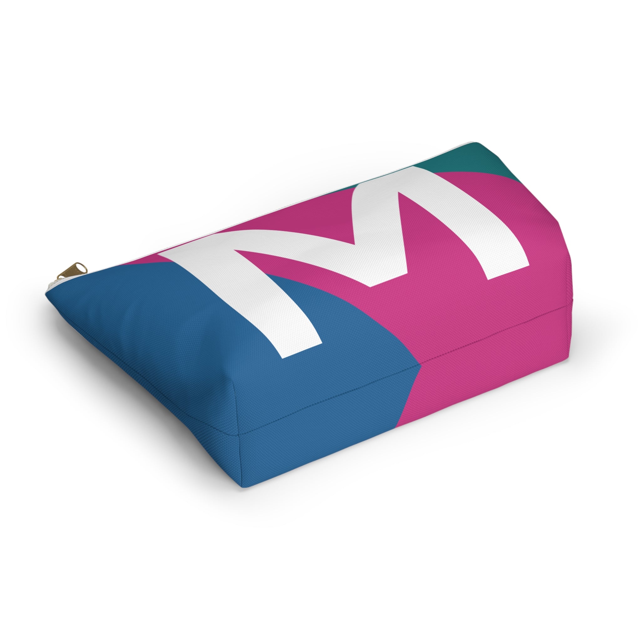 Initials Colorblock Accessory Pouch — Monogram M T-Bottom Cosmetic Bag
