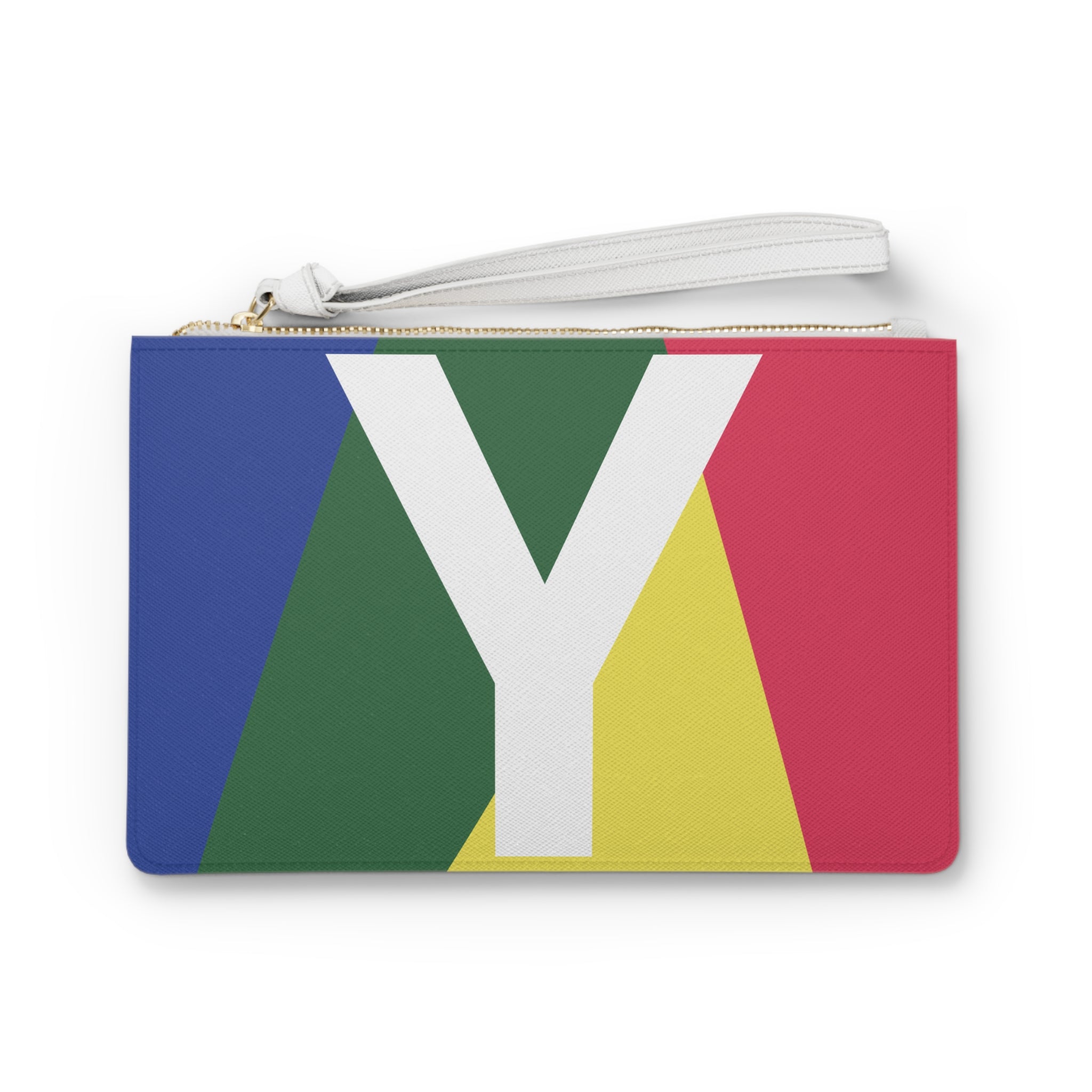 Monogram 'Y' Colorblock Clutch Bag — Bold Geometric Wristlet for Everyday & Gifts