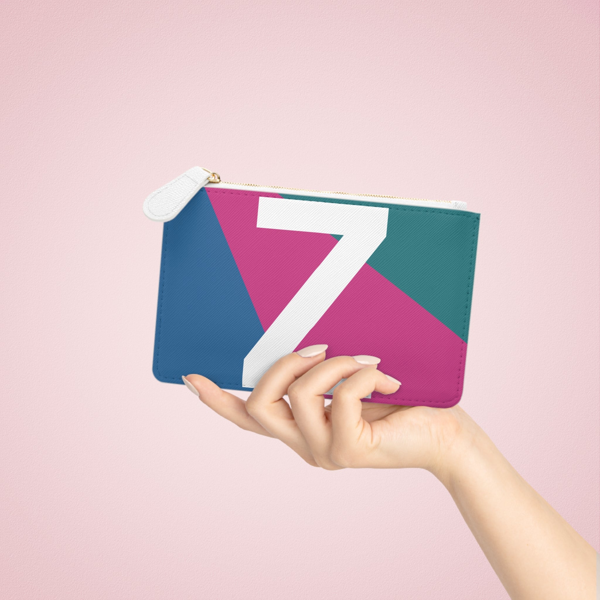 Initial Z Mini Clutch — Colorblock Monogram Wristlet Wallet