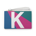Monogram 'K' Colorblock Clutch Bag — Bold Geometric Wristlet for Everyday & Gifts