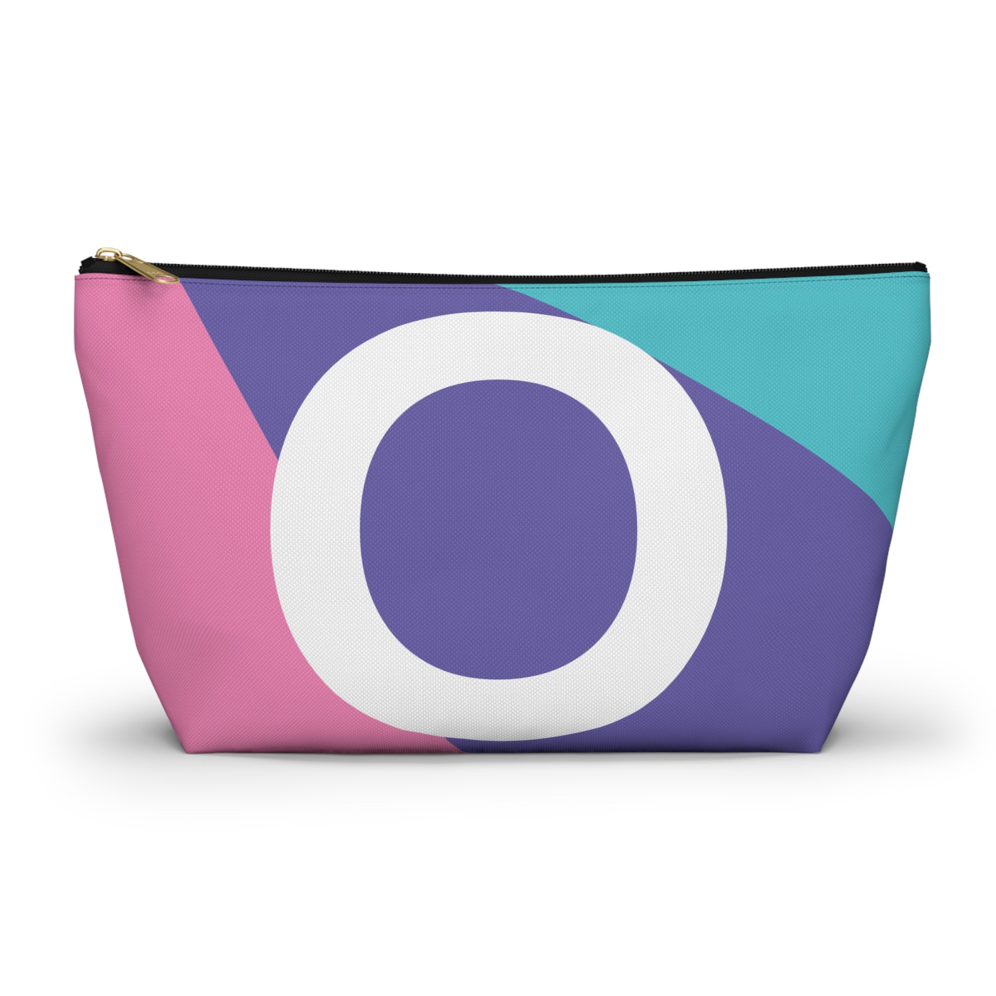 Initials Colorblock Accessory Pouch — Monogram O T-Bottom Cosmetic Bag