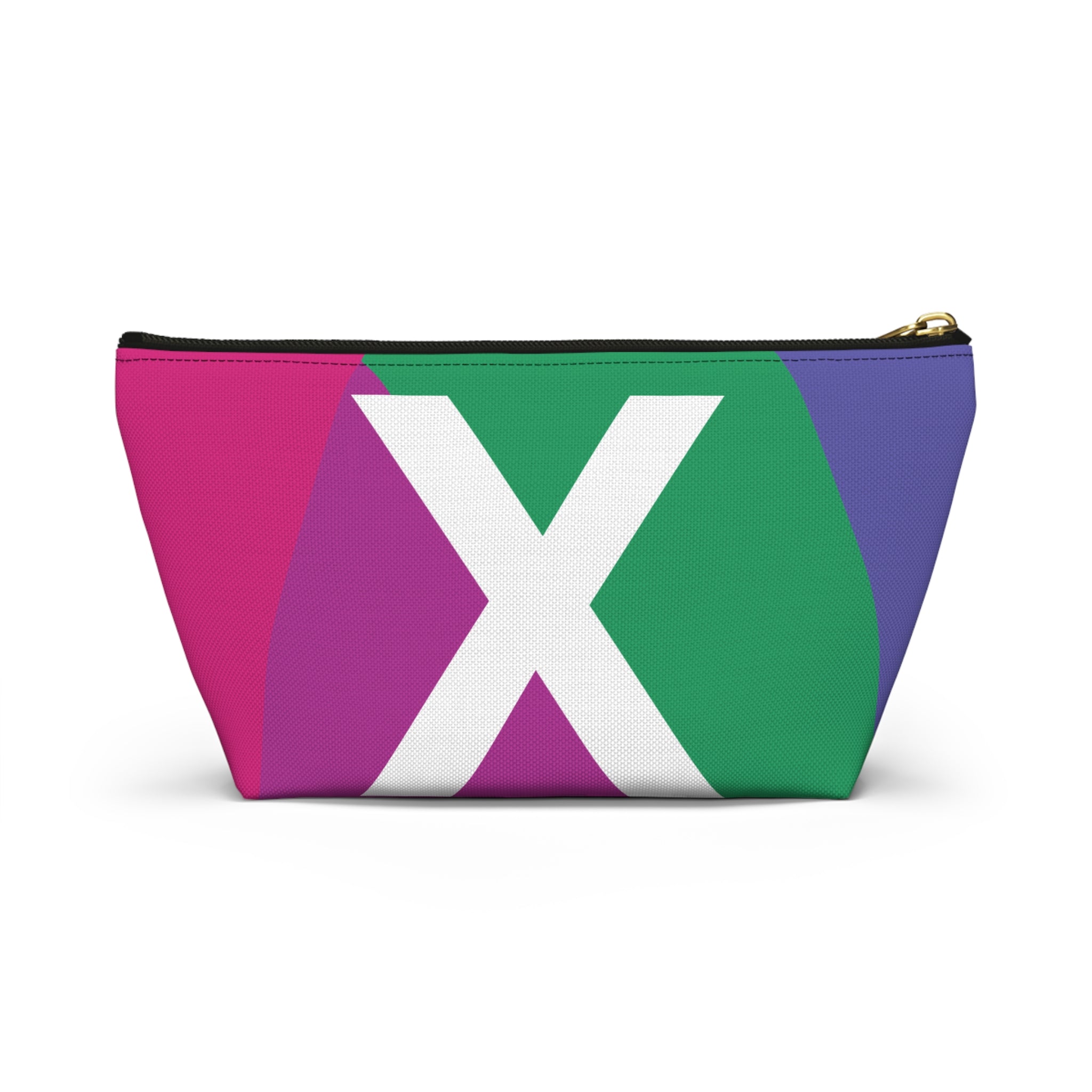 Initials Colorblock Accessory Pouch — Monogram X T-Bottom Cosmetic Bag