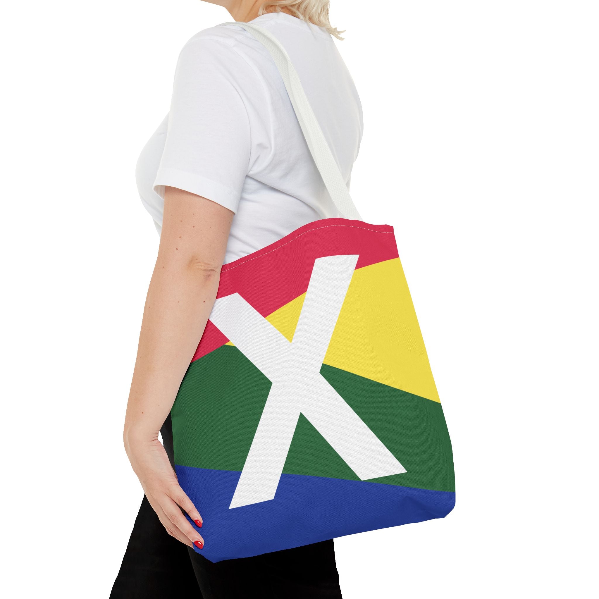 Monogram 'X' Colorblock Tote Bag — Personalized Initial X Shoulder Tote