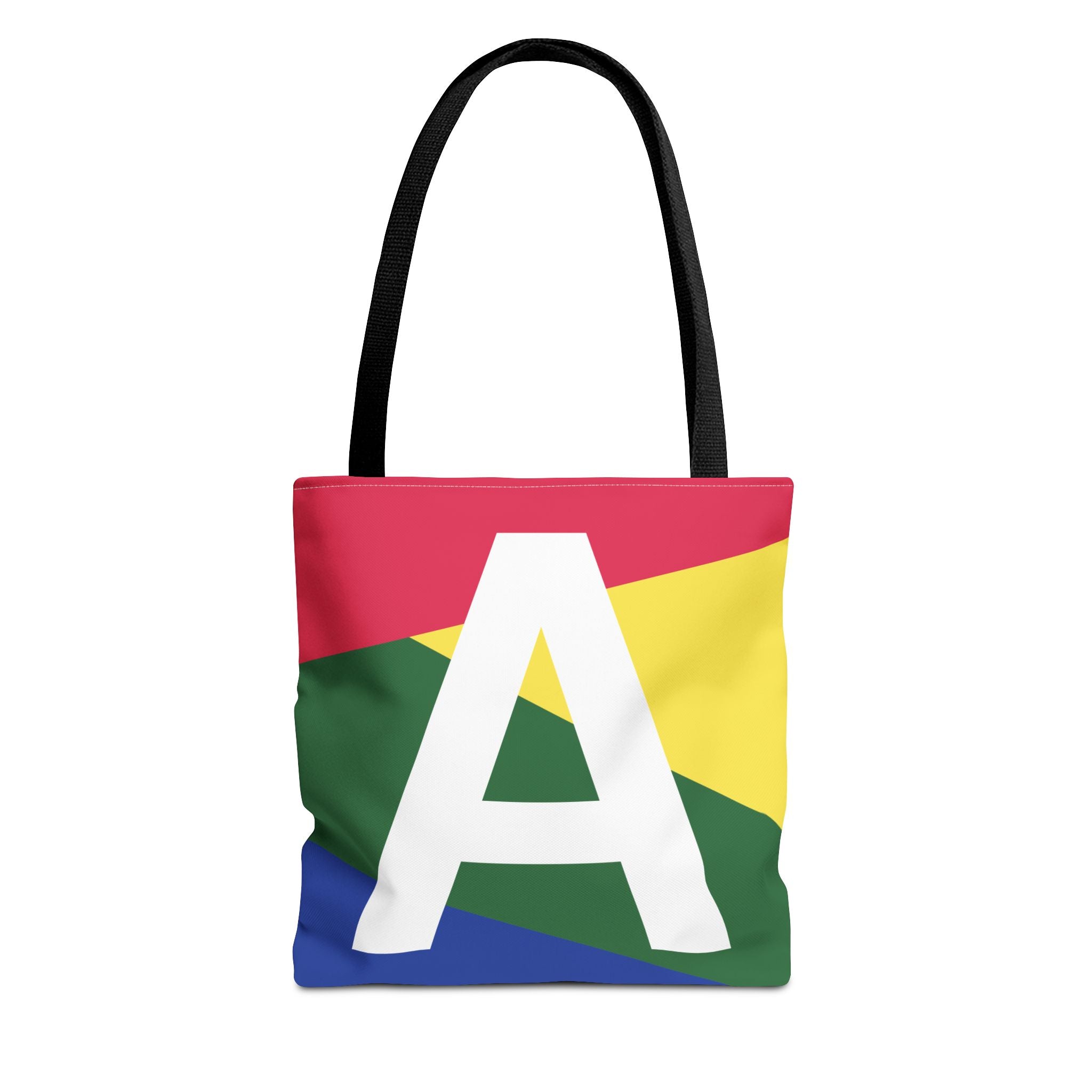 Monogram 'A' Colorblock Tote Bag — Personalized Initial A Shoulder Tote