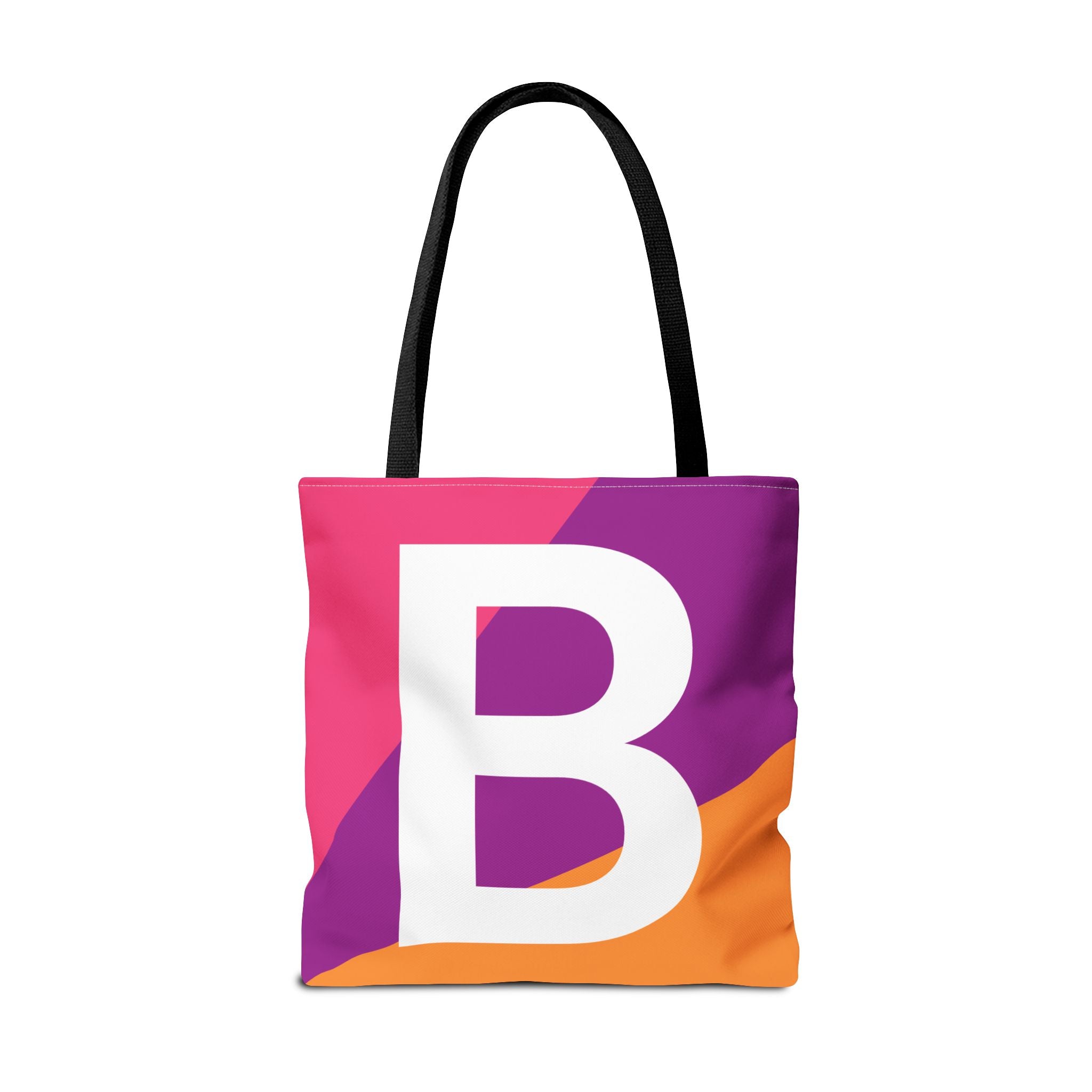 Monogram 'B' Colorblock Tote Bag — Personalized Initial B Shoulder Tote