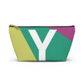 Initials Colorblock Accessory Pouch — Monogram Y T-Bottom Cosmetic Bag
