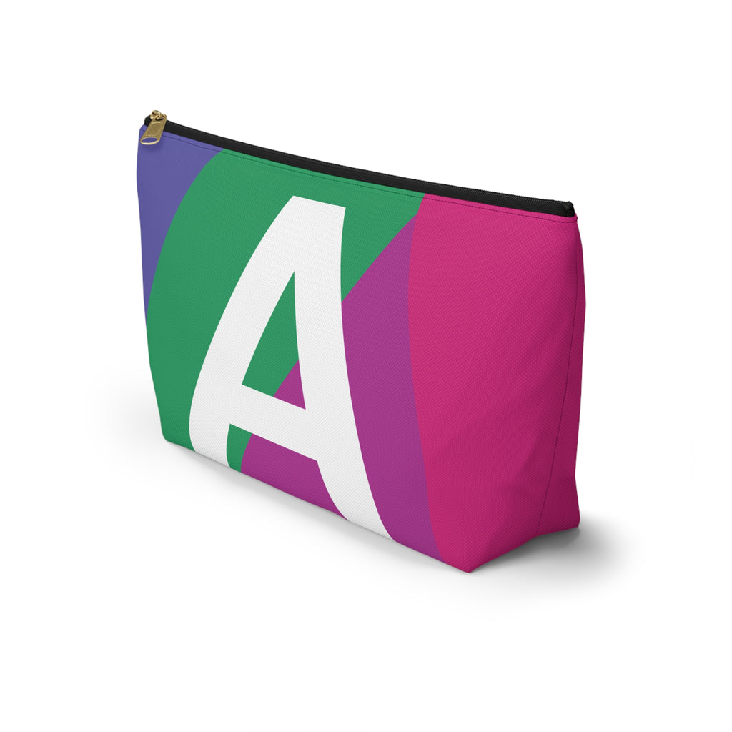 Initials Colorblock Accessory Pouch — Monogram A T-Bottom Cosmetic Bag