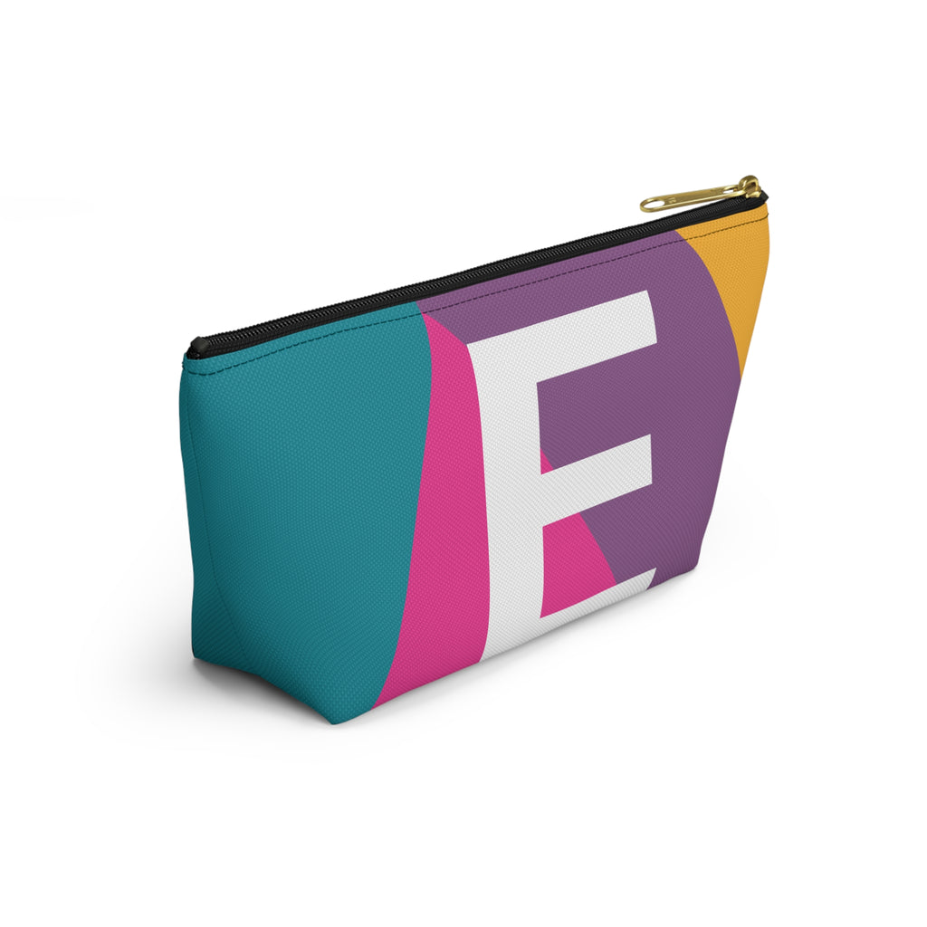 Initials Colorblock Accessory Pouch — Monogram E T-Bottom Cosmetic Bag