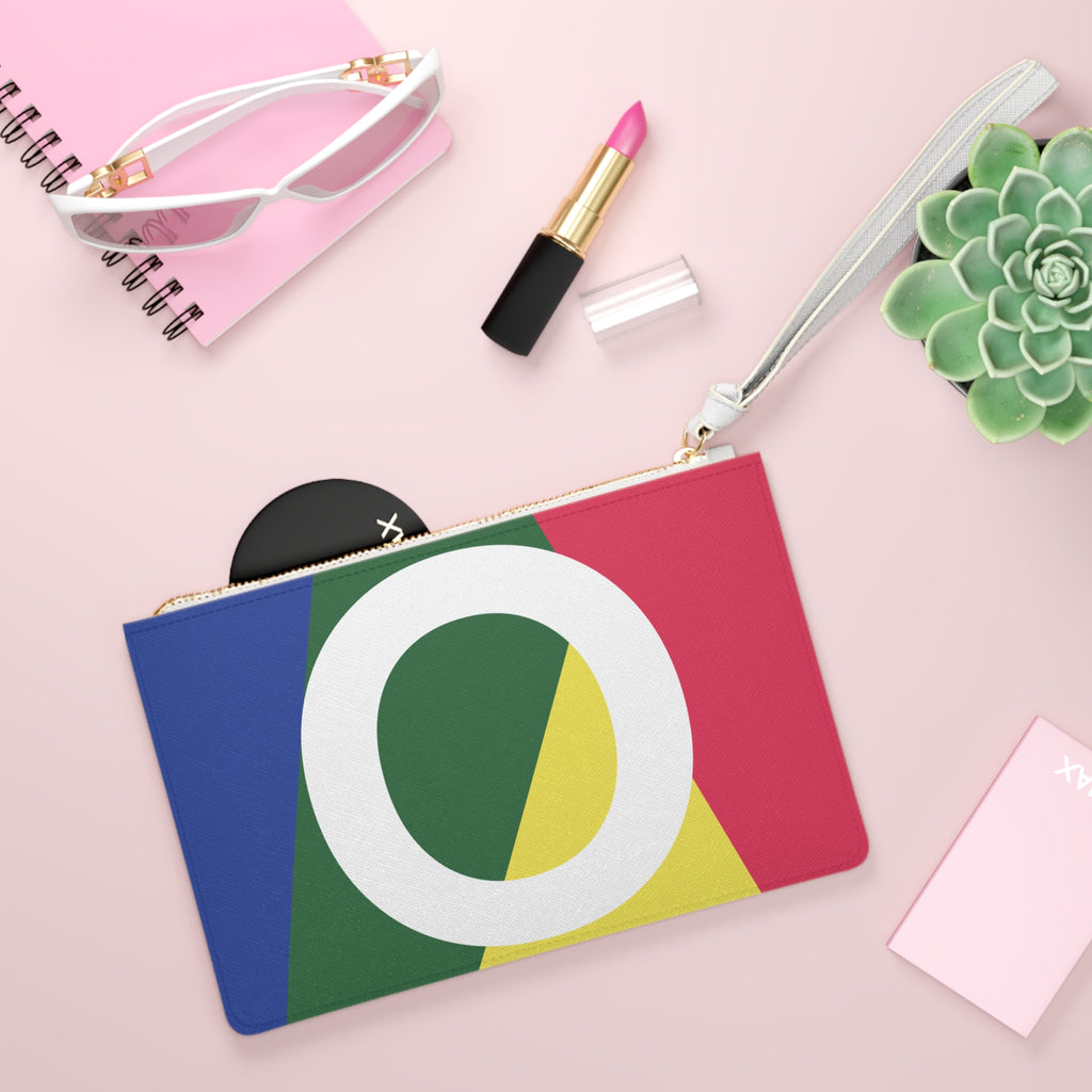 Monogram 'O' Colorblock Clutch Bag — Bold Geometric Wristlet for Everyday & Gifts