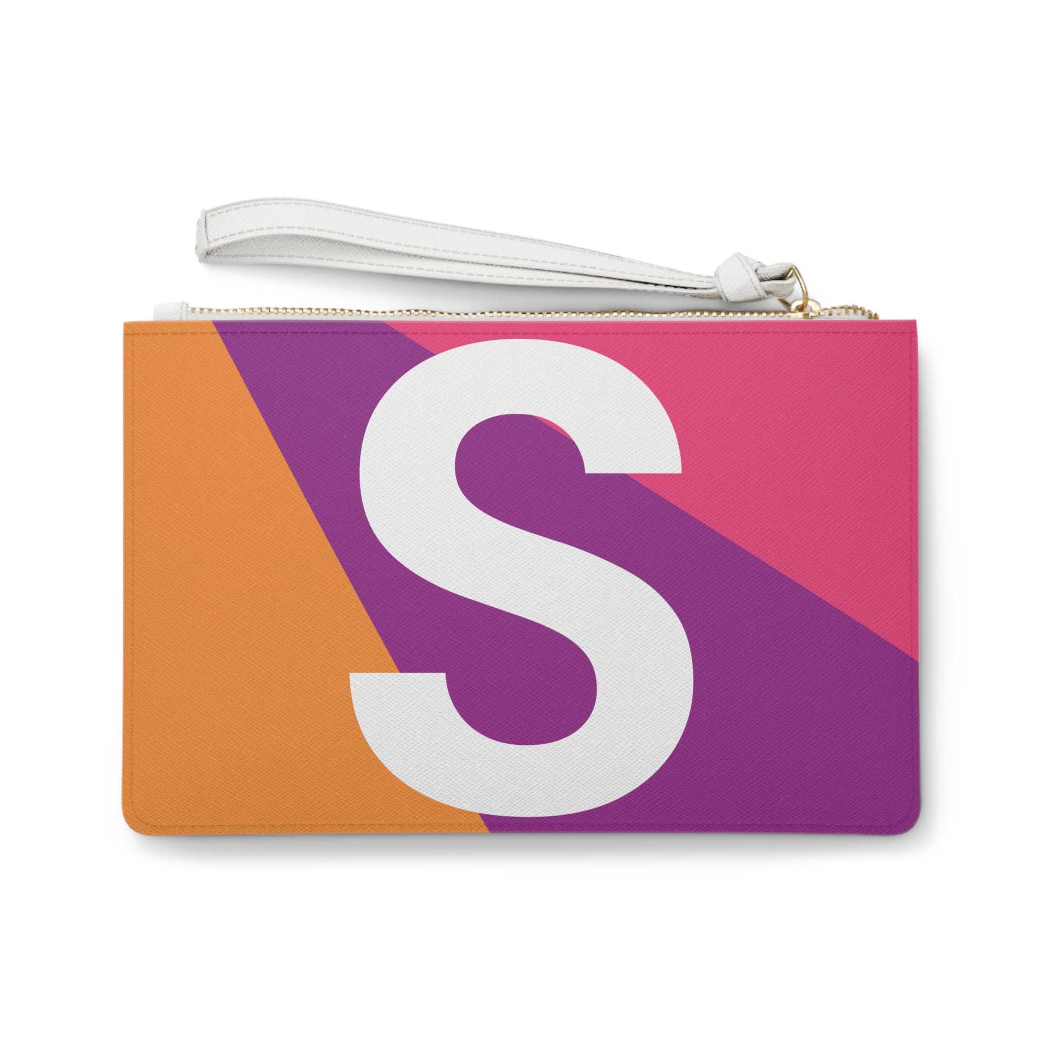 Monogram 'S' Colorblock Clutch Bag — Bold Geometric Wristlet for Everyday & Gifts