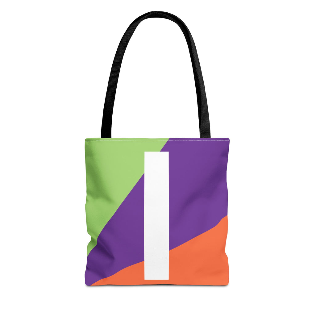 Monogram 'I' Colorblock Tote Bag — Personalized Initial I Shoulder Tote