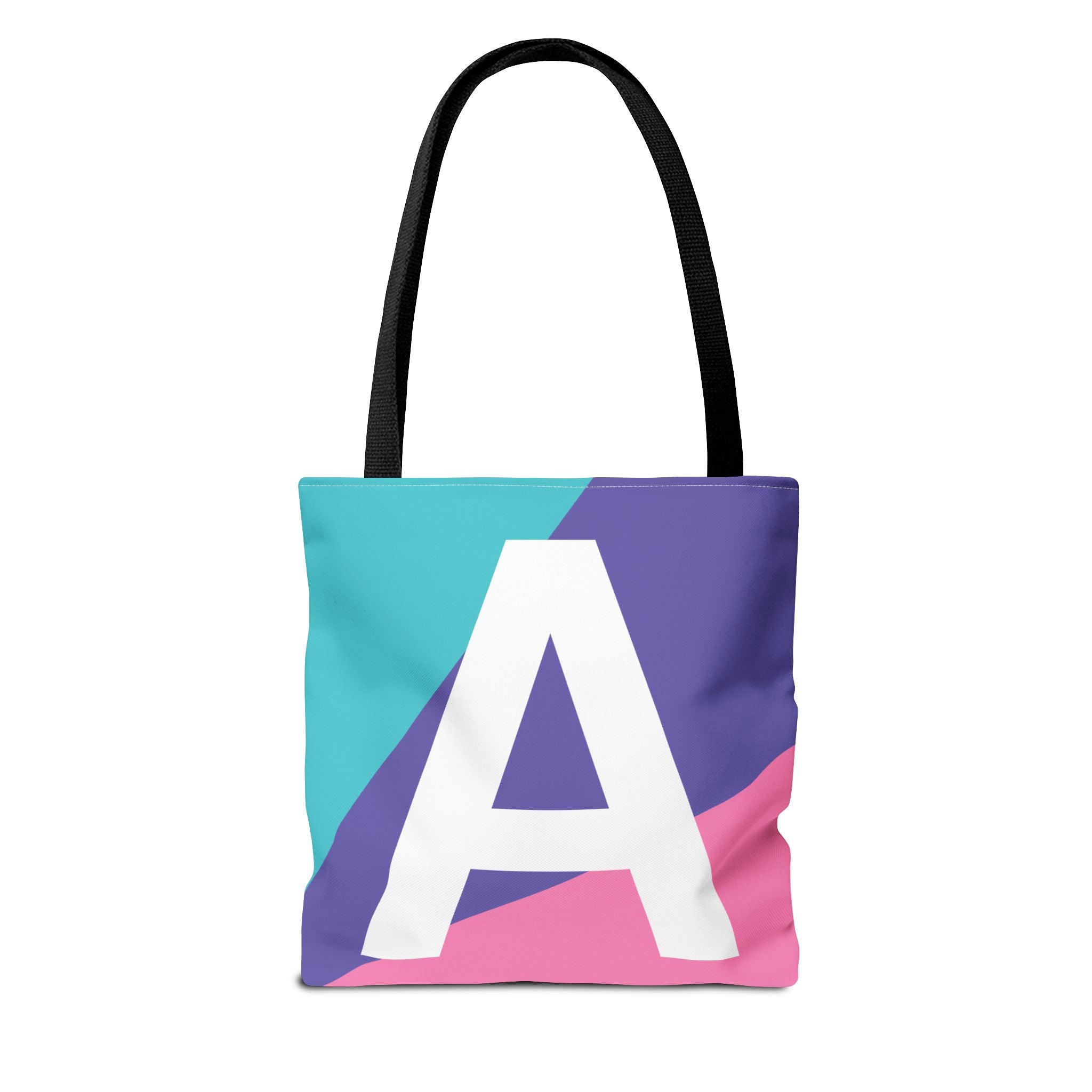 Monogram 'A' Colorblock Tote Bag — Personalized Initial A Shoulder Tote