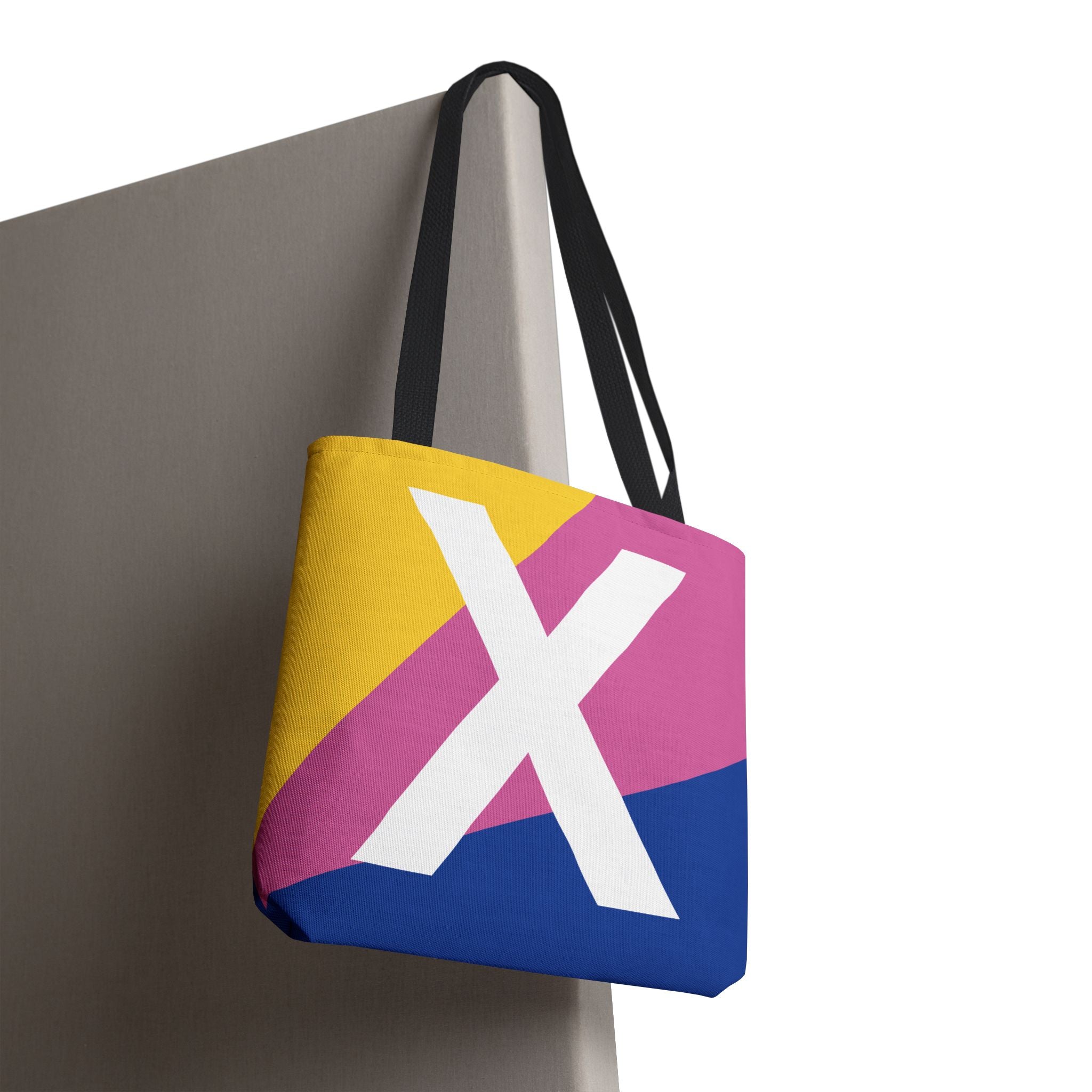 Monogram 'X' Colorblock Tote Bag — Personalized Initial X Shoulder Tote