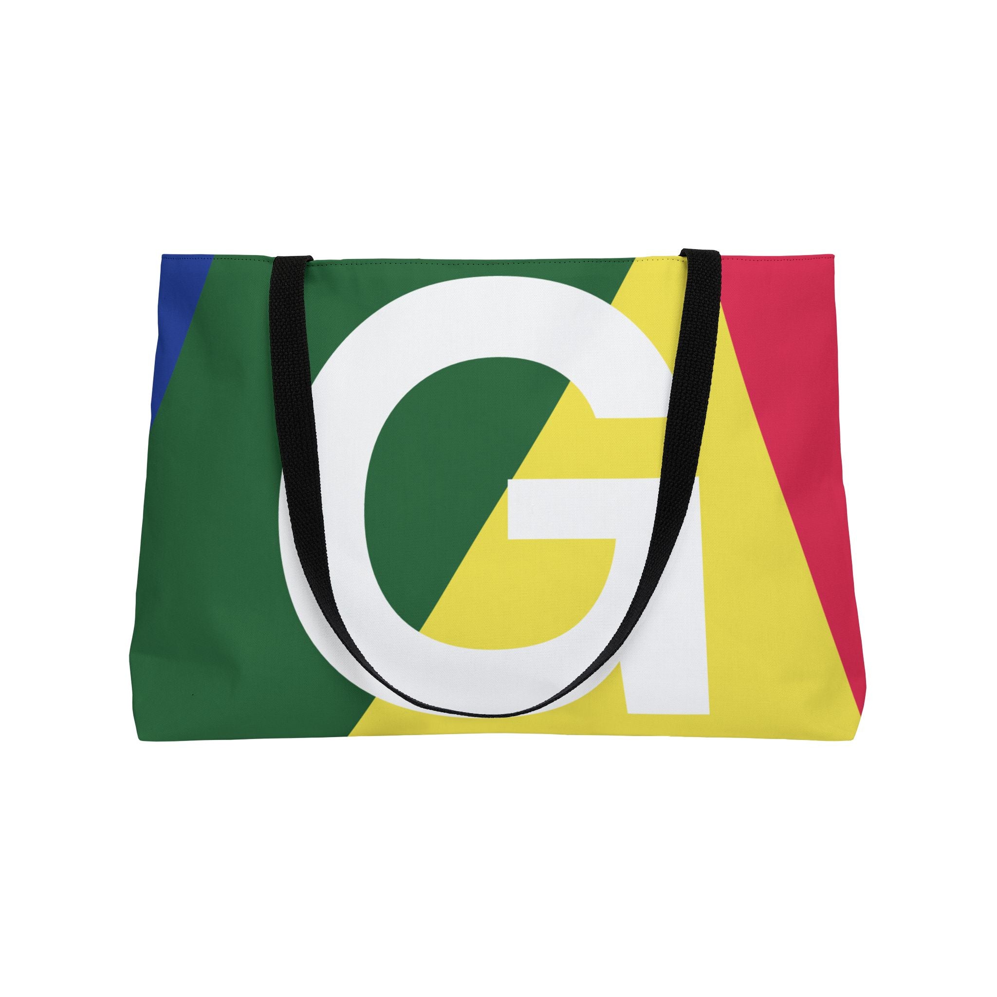 Personalized 'G' Colorblock Tote Bag — Monogram Weekender Tote