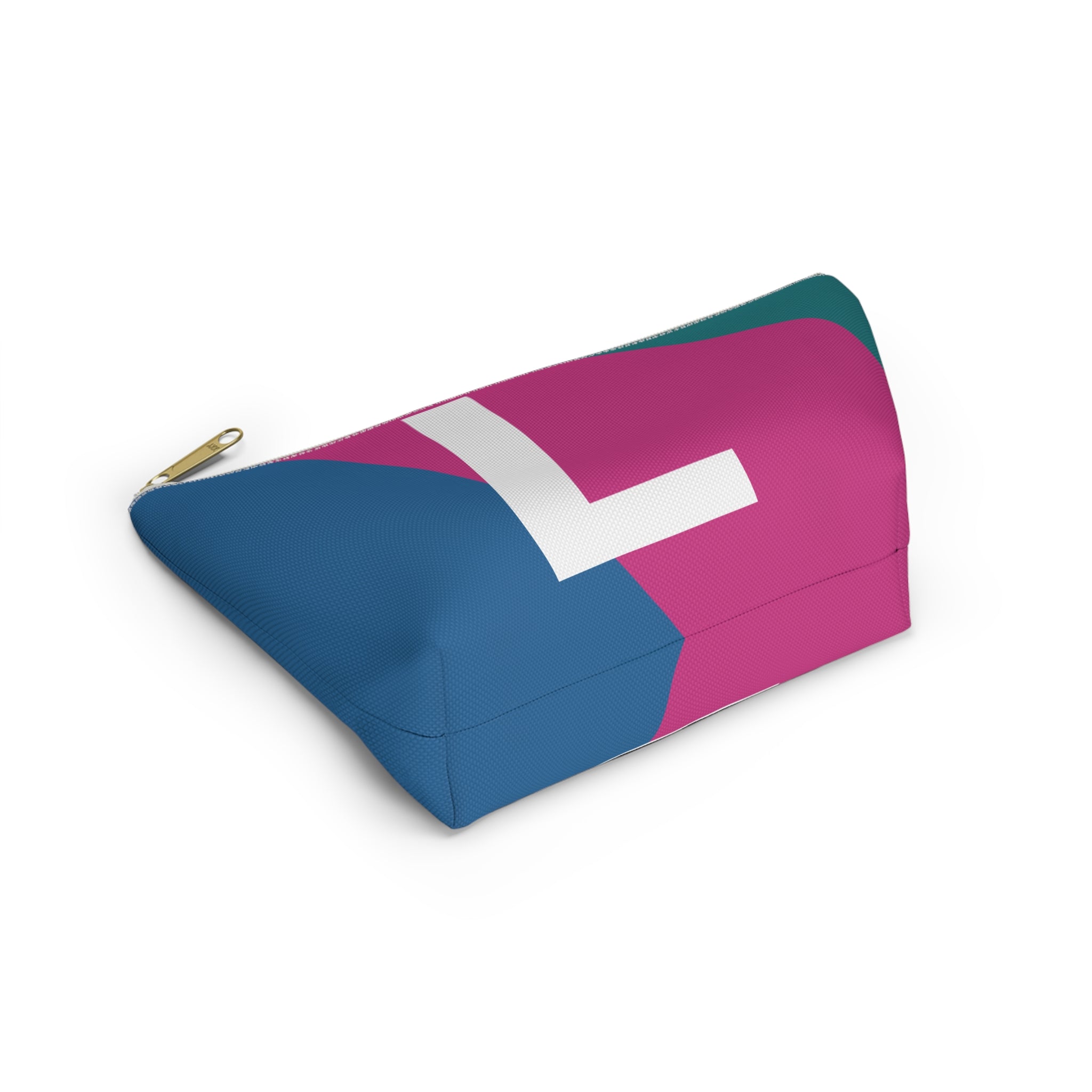 Initials Colorblock Accessory Pouch — Monogram L T-Bottom Cosmetic Bag