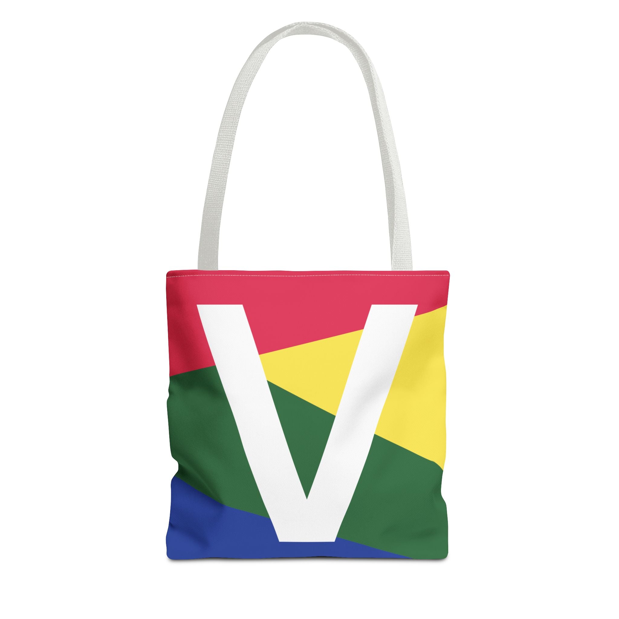 Monogram 'V' Colorblock Tote Bag — Personalized Initial V Shoulder Tote