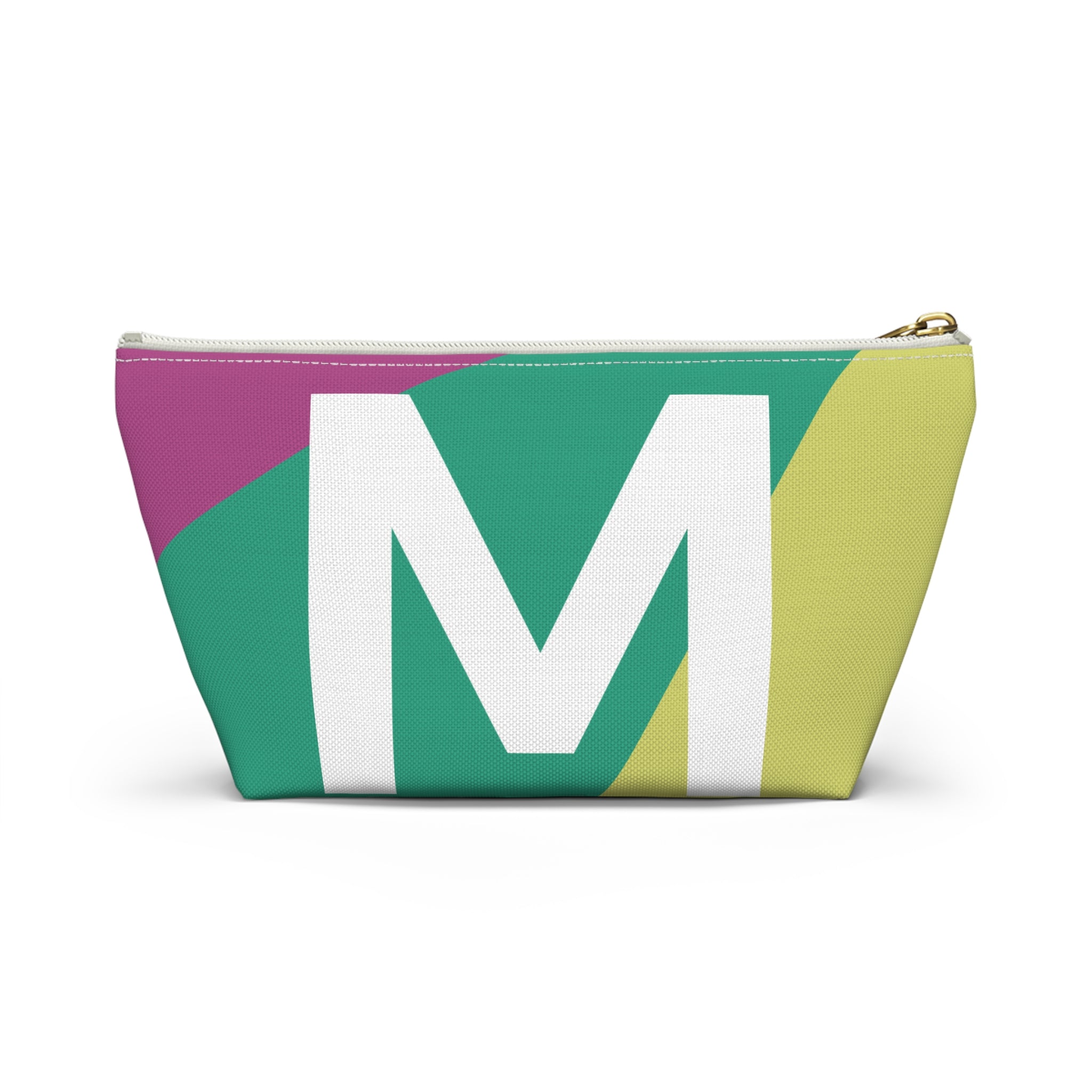 Initials Colorblock Accessory Pouch — Monogram M T-Bottom Cosmetic Bag
