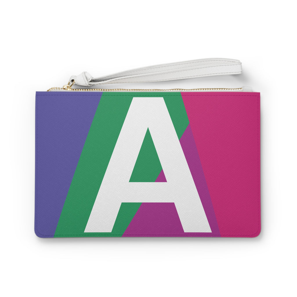 Monogram 'A' Colorblock Clutch Bag — Bold Geometric Wristlet for Everyday & Gifts