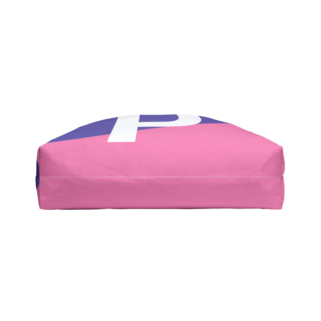 Personalized 'P' Colorblock Tote Bag — Monogram Weekender Tote