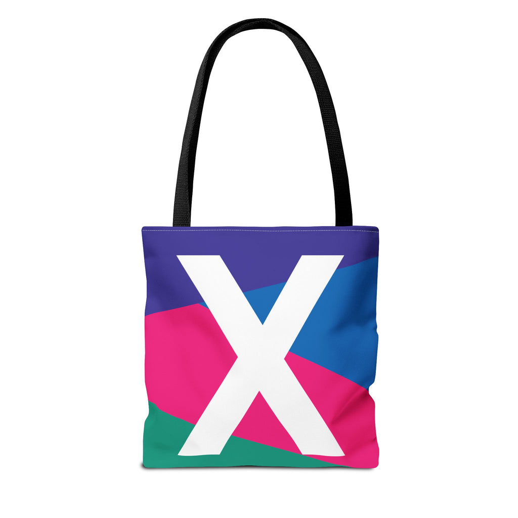 Monogram 'X' Colorblock Tote Bag — Personalized Initial X Shoulder Tote