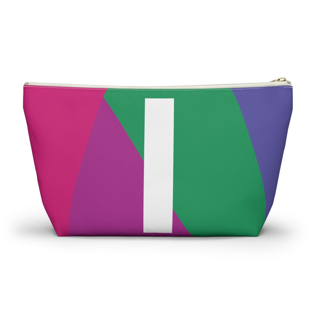 Initials Colorblock Accessory Pouch — Monogram I T-Bottom Cosmetic Bag