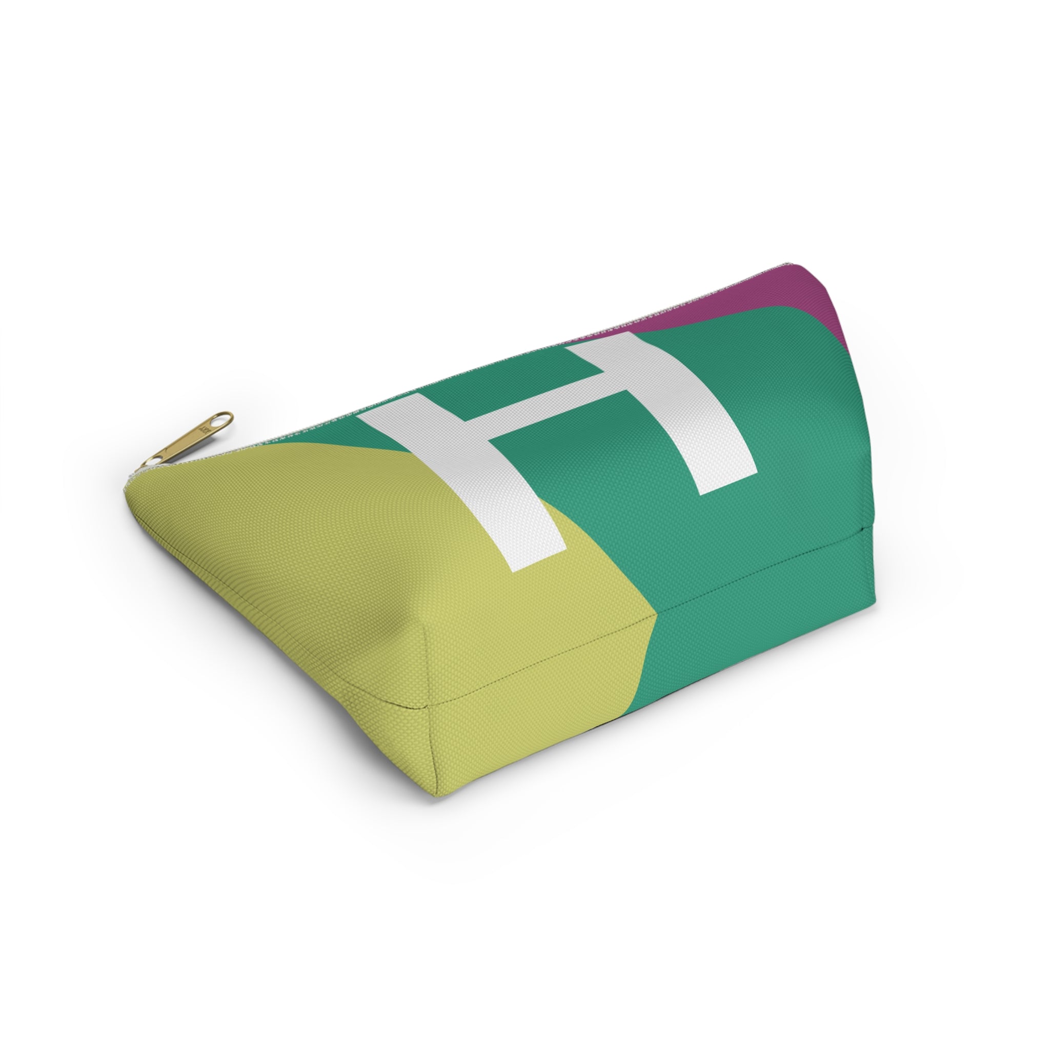 Initials Colorblock Accessory Pouch — Monogram H T-Bottom Cosmetic Bag