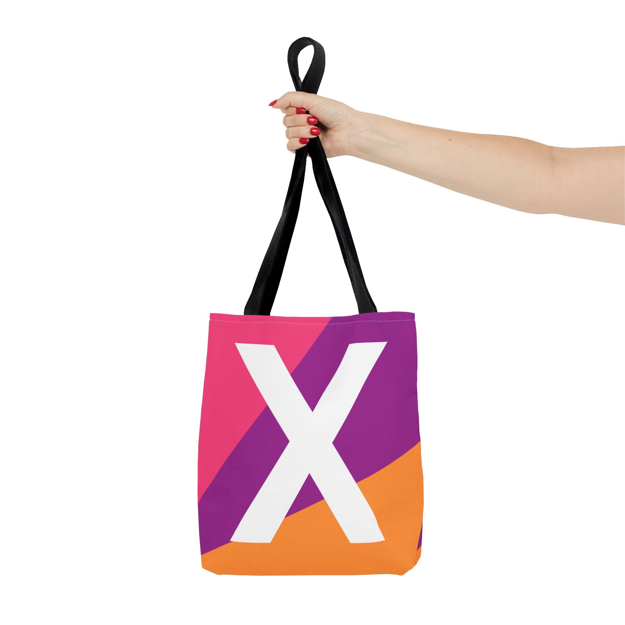 Monogram 'X' Colorblock Tote Bag — Personalized Initial X Shoulder Tote