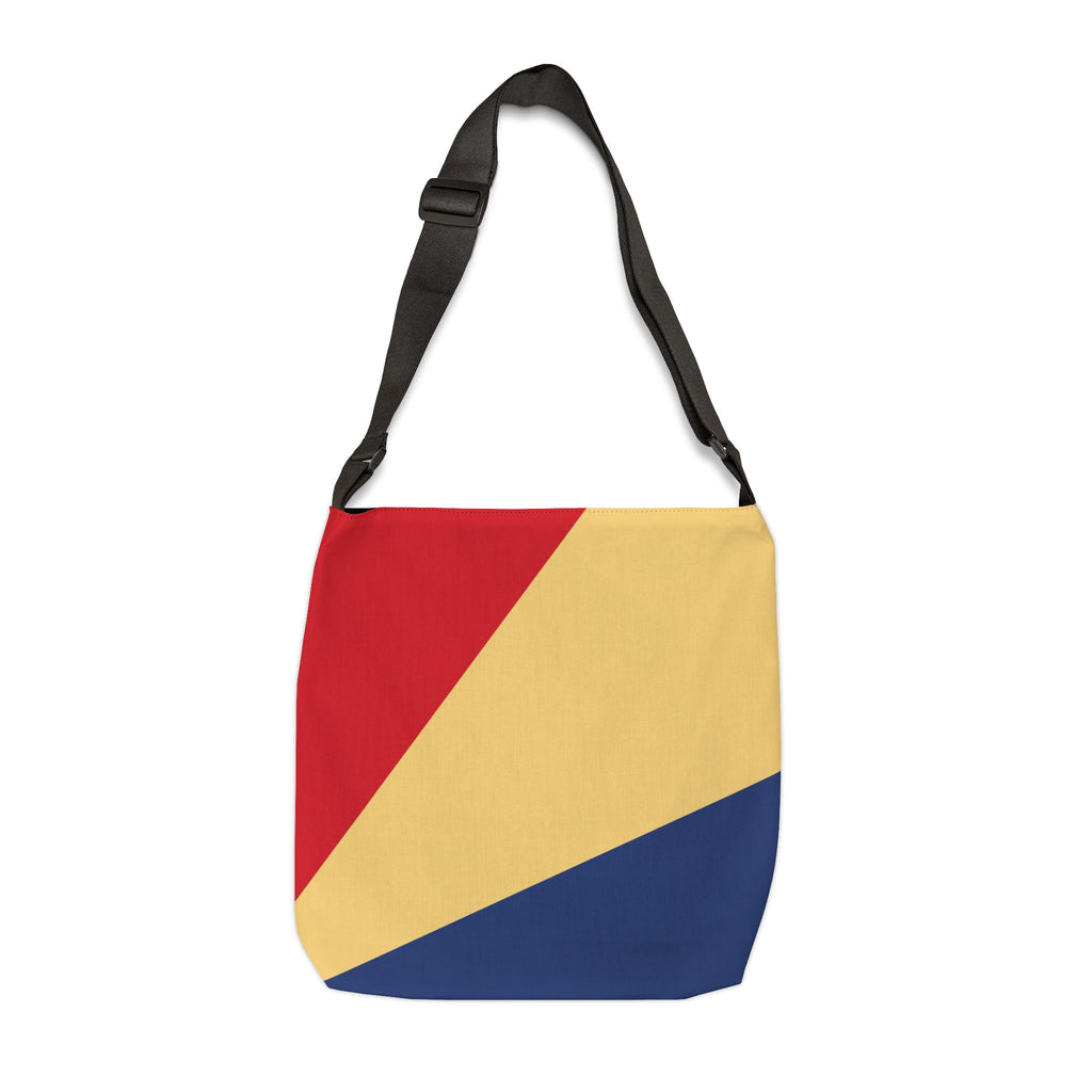 Colorblock Geometric Tote Bag — Adjustable Strap, Bright Abstract Pattern