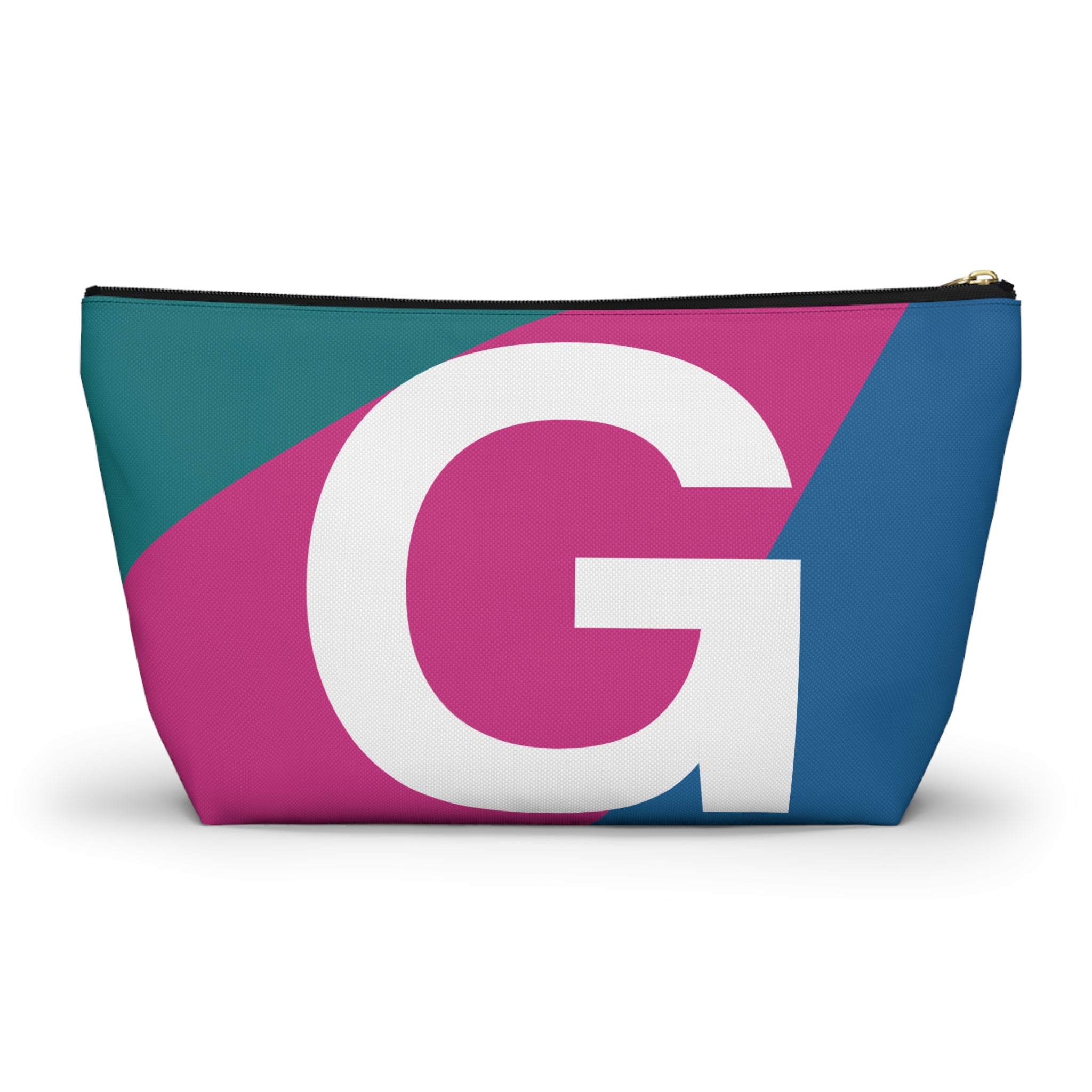 Initials Colorblock Accessory Pouch — Monogram G T-Bottom Cosmetic Bag