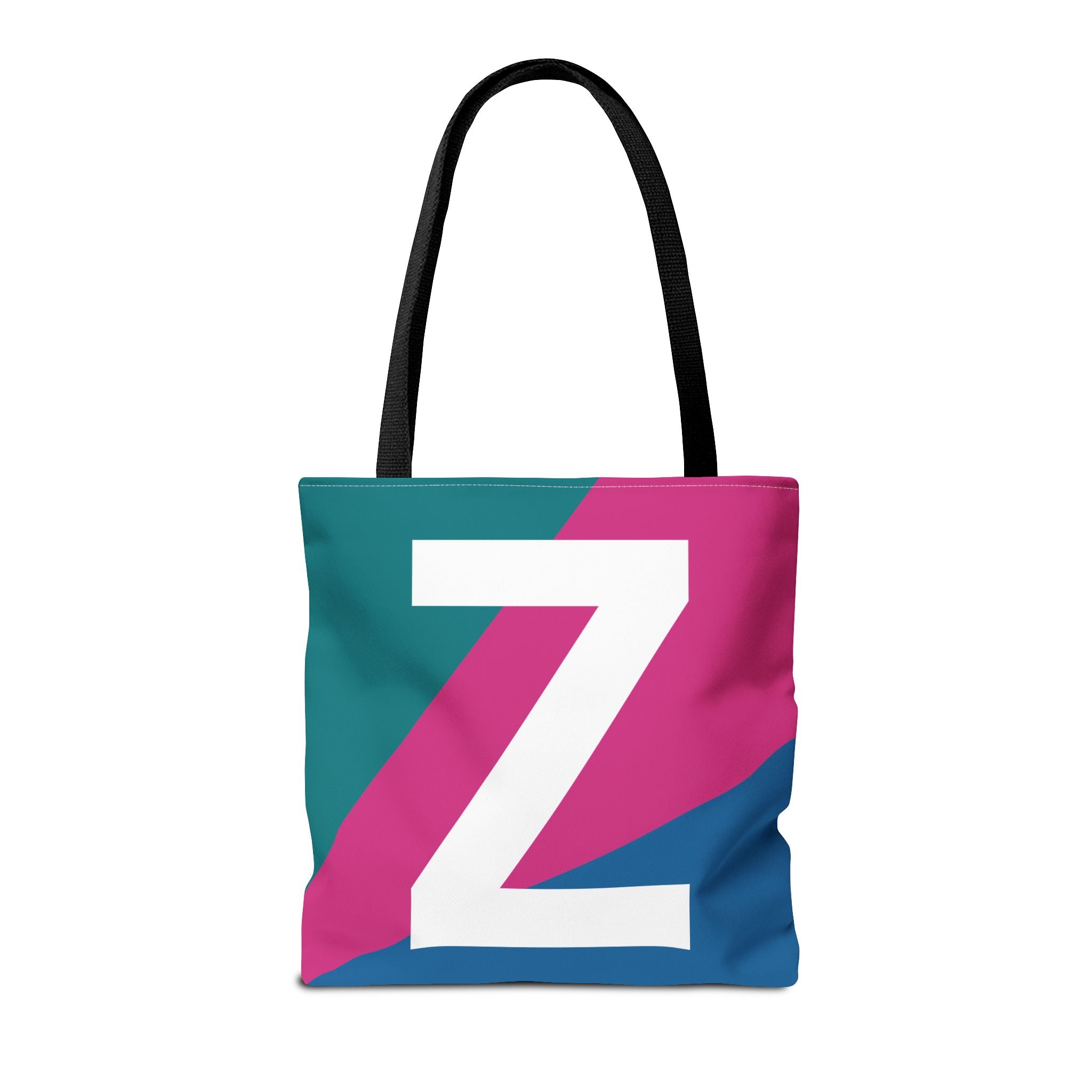 Monogram 'Z' Colorblock Tote Bag — Personalized Initial Z Shoulder Tote