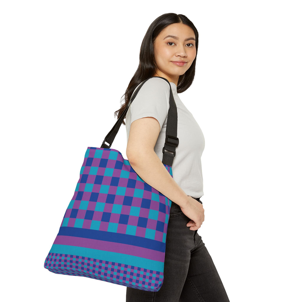 Colorblock Geometric Tote Bag