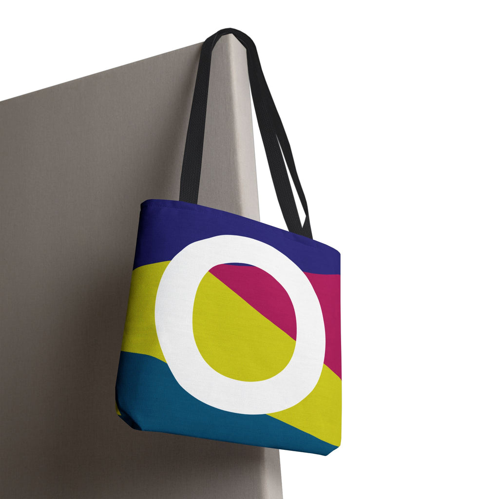 Monogram 'O' Colorblock Tote Bag — Personalized Initial O Shoulder Tote