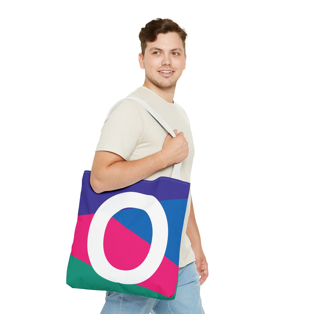 Monogram 'O' Colorblock Tote Bag — Personalized Initial O Shoulder Tote