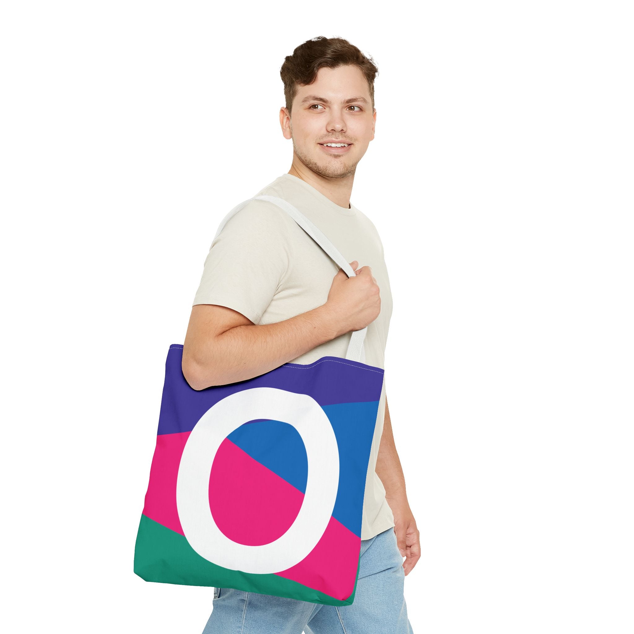 Monogram 'O' Colorblock Tote Bag — Personalized Initial O Shoulder Tote