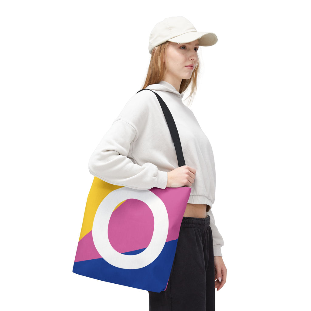 Monogram 'O' Colorblock Tote Bag — Personalized Initial O Shoulder Tote
