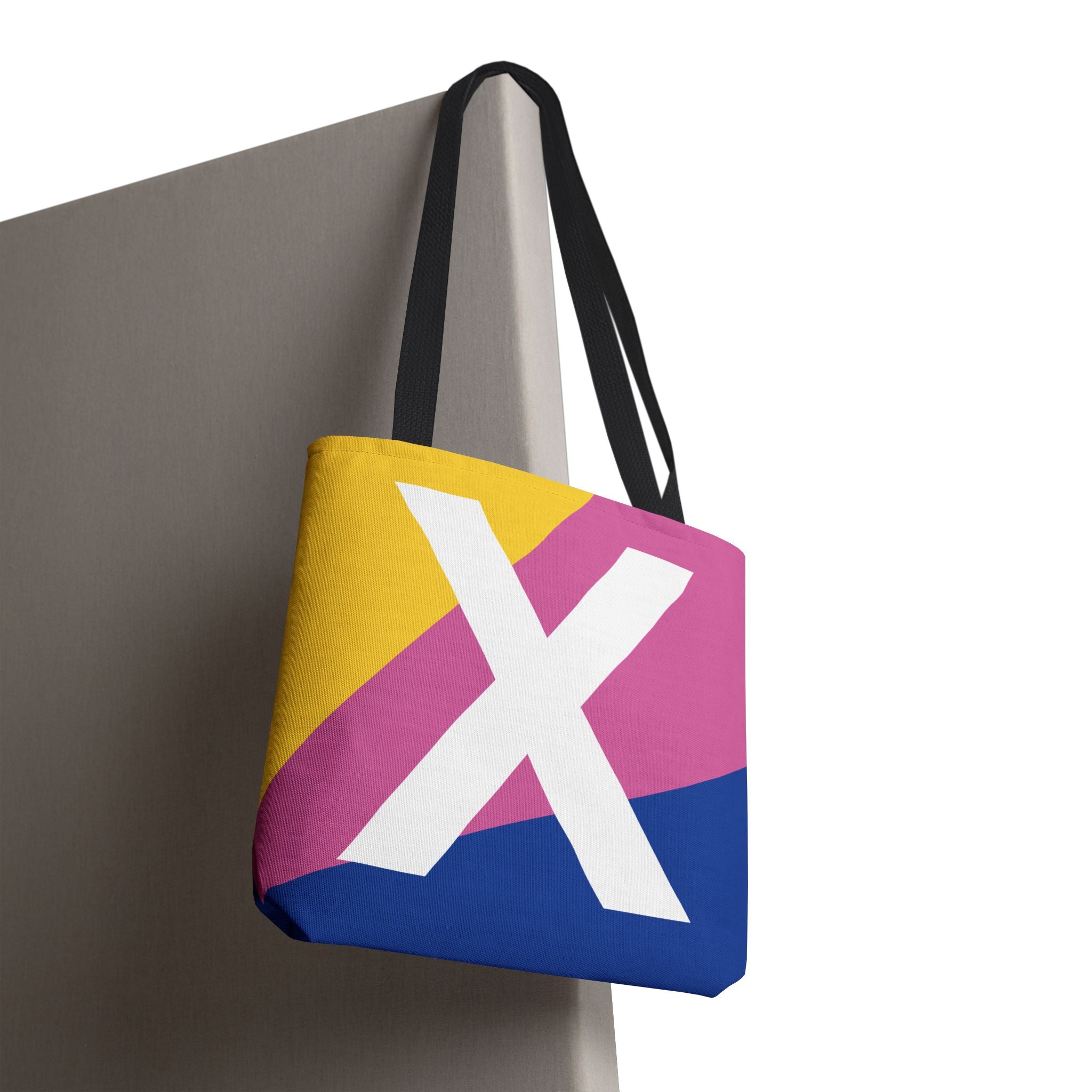 Monogram 'X' Colorblock Tote Bag — Personalized Initial X Shoulder Tote