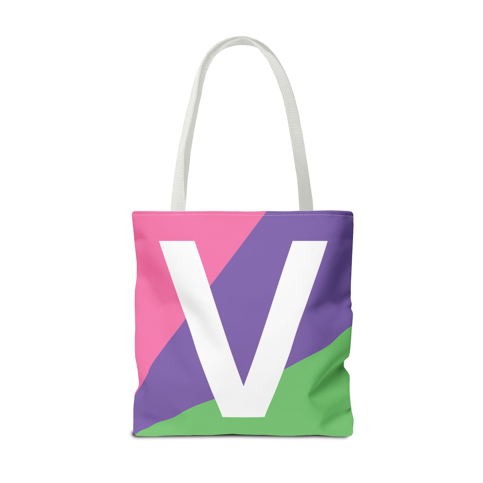 Monogram 'V' Colorblock Tote Bag — Personalized Initial V Shoulder Tote