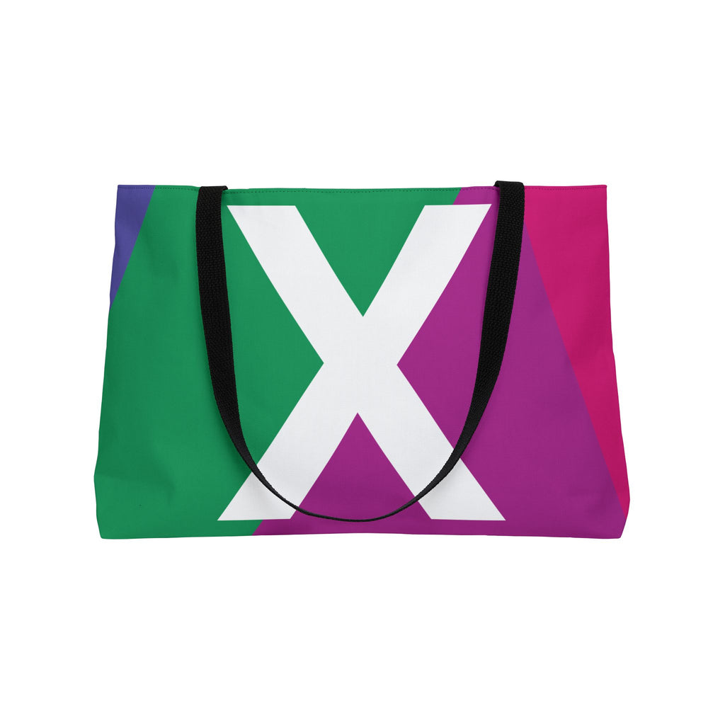 Personalized 'X' Colorblock Tote Bag — Monogram Weekender Tote