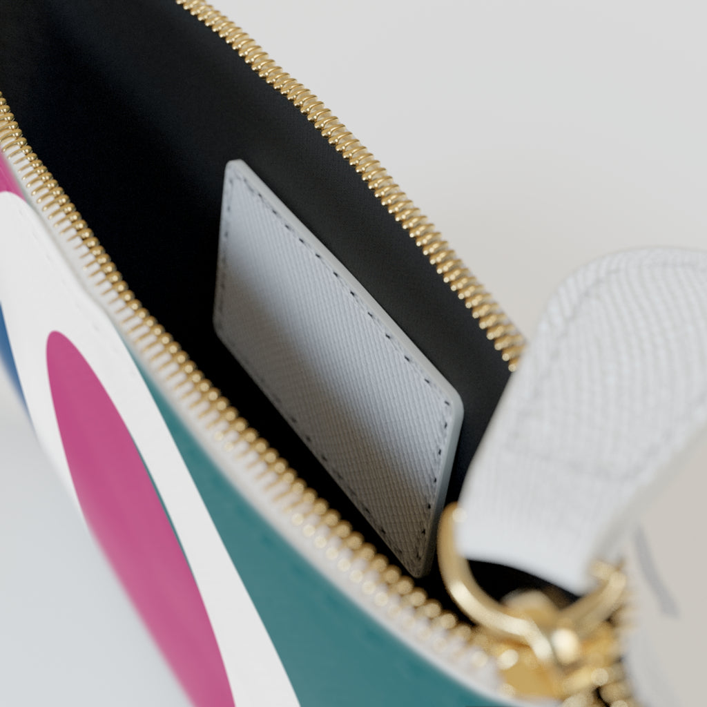 Initial O Mini Clutch — Colorblock Monogram Wristlet Wallet