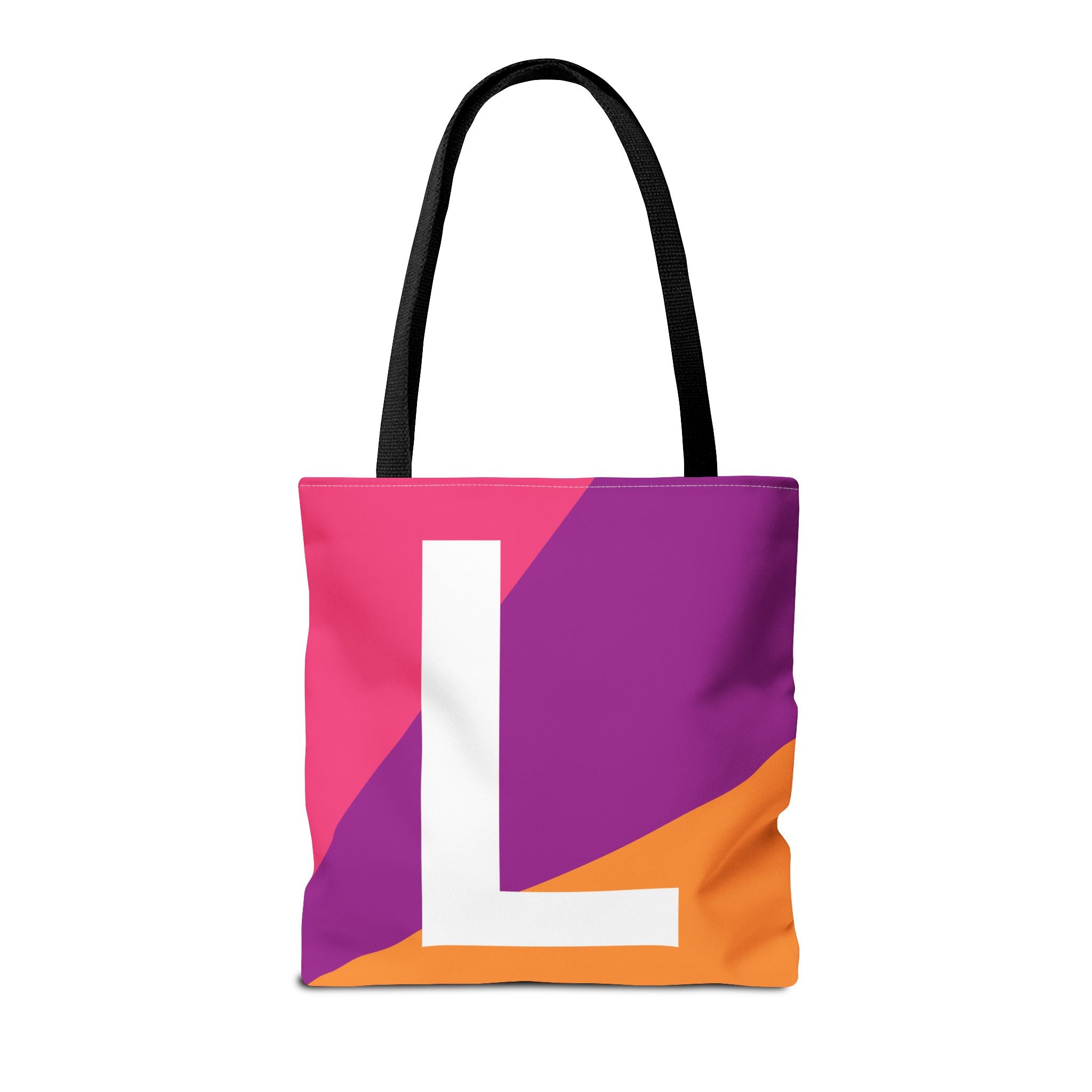 Monogram 'L' Colorblock Tote Bag — Personalized Initial L Shoulder Tote