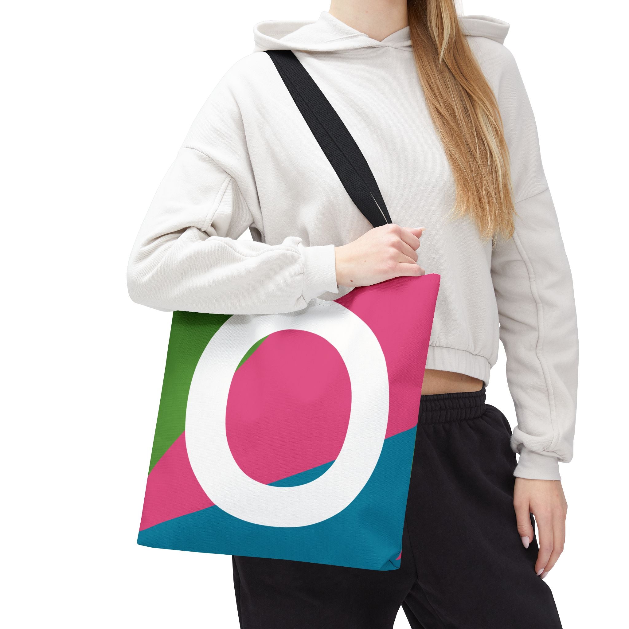 Monogram 'O' Colorblock Tote Bag — Personalized Initial O Shoulder Tote