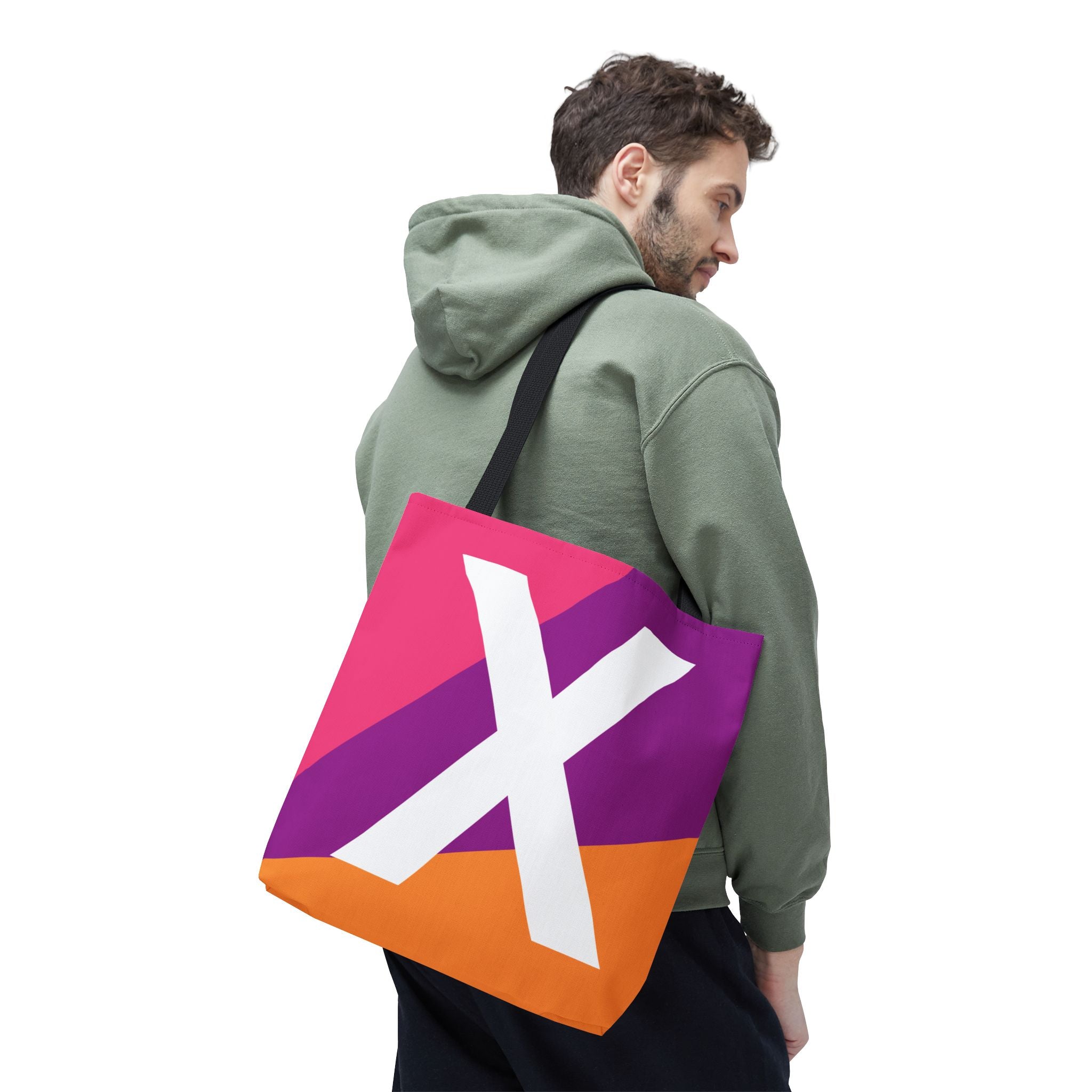 Monogram 'X' Colorblock Tote Bag — Personalized Initial X Shoulder Tote